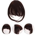 thumbnail image 2 of HLONK Frange à Clip pour Cheveux Humains pour Usage Quotidien Brun Foncé, 2 of 6