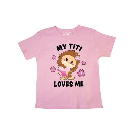

Inktastic My Titi Loves Me with Bigfoot Gift Toddler Toddler Girl T-Shirt