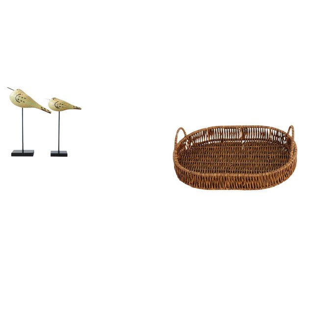 Figuras Modernas De Pájaros De Madera Y Cestas De Frutas De Mimbre Y Ratán Para Dormitorio, Escritorio, Entrada, Organizador De Cocina, Decoración Del Hogar, Exhibición Interior.