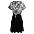 thumbnail image 5 of Keffiyeh Neck Scarf Women's Dress Short Sleeve Summer Sundress Summer Women Clothes, 5 of 7