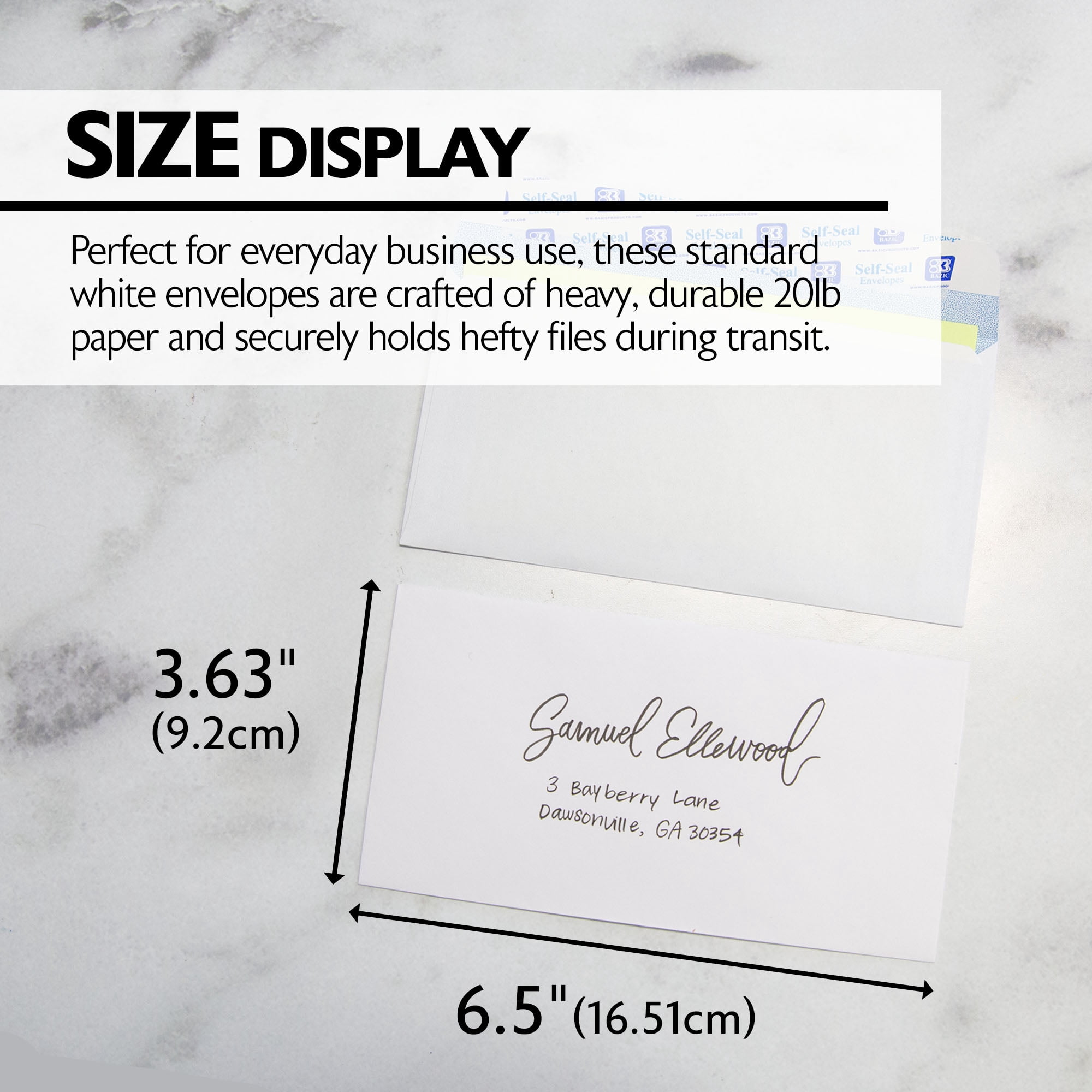 BAZIC Security Self Seal Envelope 3 5/8" x 6 1/2" #6 Tint Mailing Envelopes, 1920-Count
