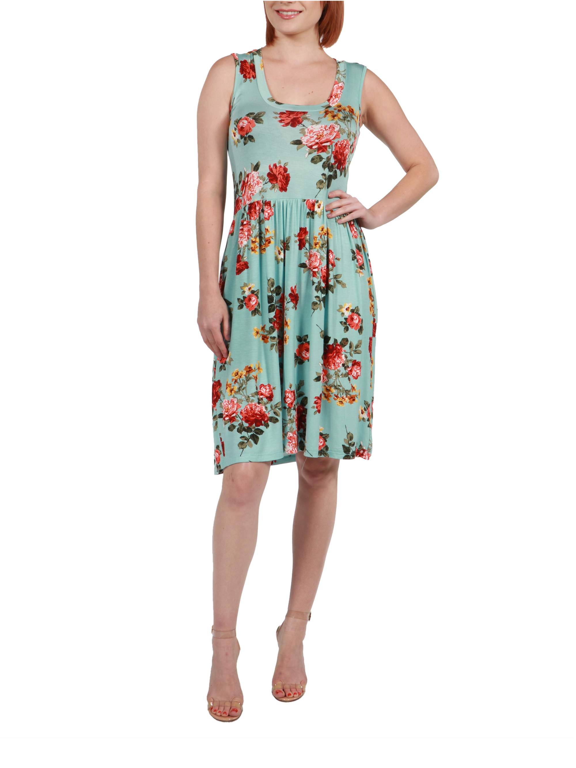 Women's Nicole Green Floral Dress - Walmart.com