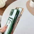 thumbnail image 3 of Plating Card Holder Wallet Clear Soft Compatible with iPhone Case (Green,iPhone 14 Pro), 3 of 6
