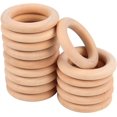 thumbnail image 1 of ORUYROP 15 Pcs Wooden Rings, Macrame Wooden Rings, Natural Unfinished Solid Wood Rings for DIY Craft Pendant Connectors Jewelry Making (55 mm), 1 of 7