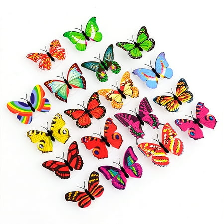 

Megawheels Colorful Butterfly Lantern Sticker LED Wall Decorative 3D Glowing Night Light