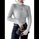 thumbnail image 1 of Camisetas de Larga con Cuello Alto para Mujer, de Otoño, con Forro Acanalado, Suaves y Térmicas. Gris XXL, 1 of 8