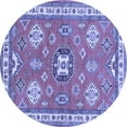 thumbnail image 1 of Ahgly Company Machine Washable Indoor Round Geometric Blue Traditional Area Rugs, 7' Round, 1 of 4