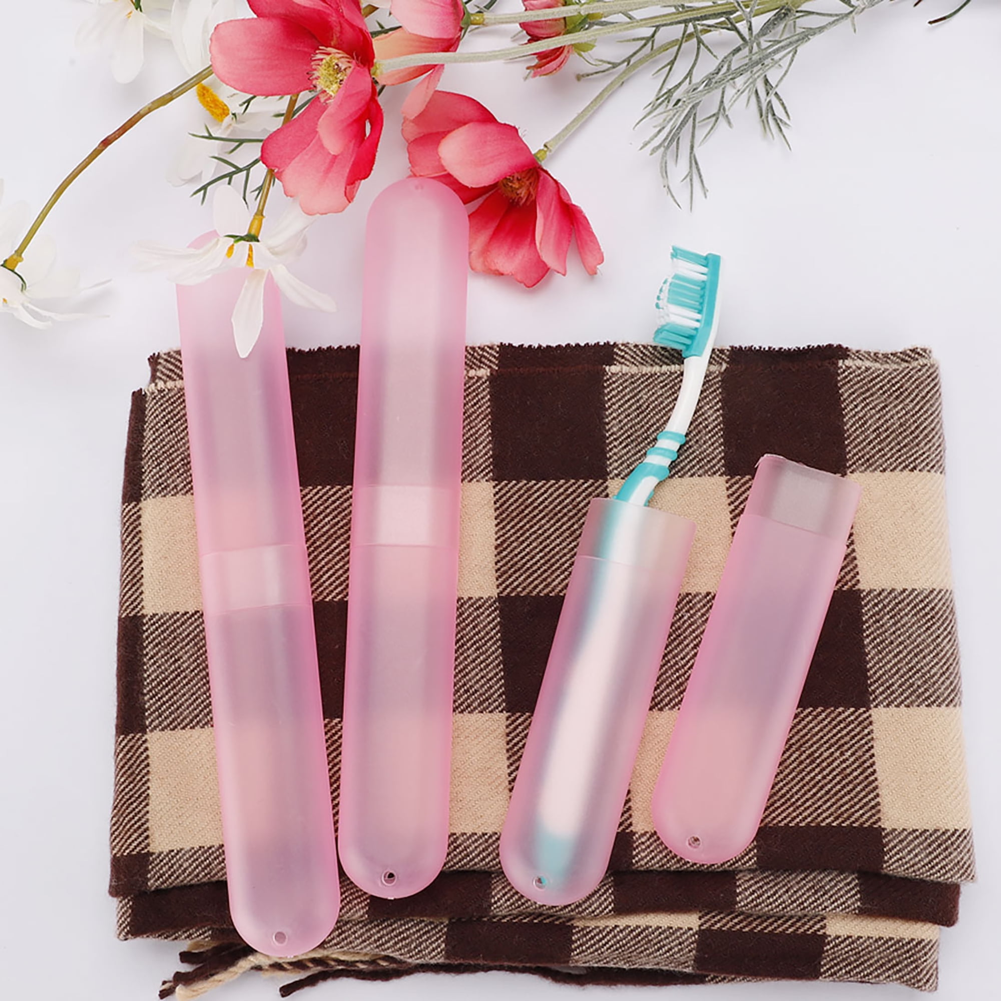 pink toothbrush travel kit