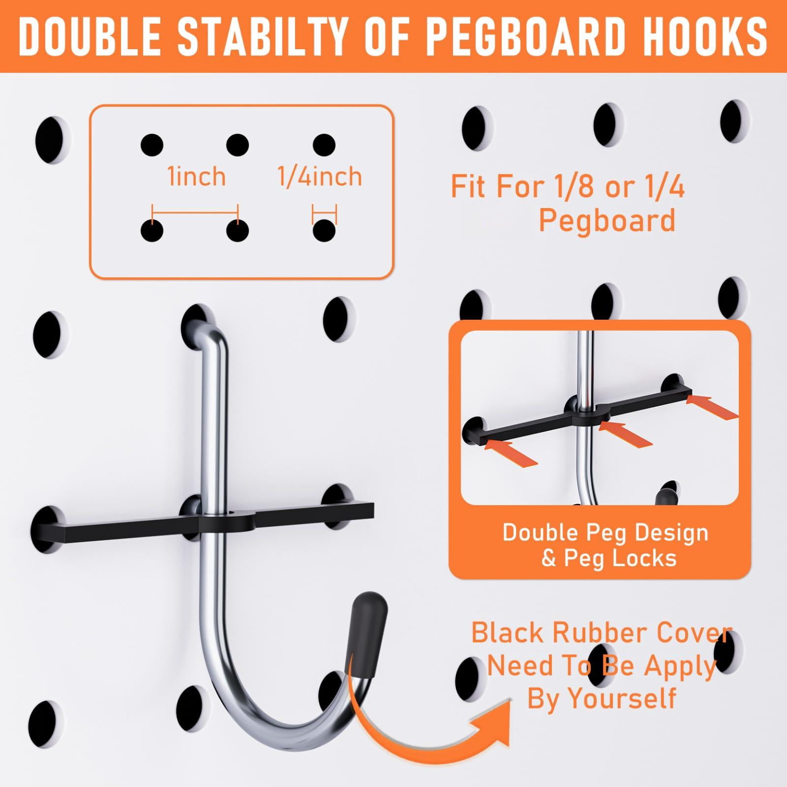 330pcs Upgraded Pegboard Accessories Organizer Kit  Peg Board Hooks Assortment With Bins & Cups For Organizing Tools Fit 1/8 Or 1/4 Inch Garage Workshop Wall Hanging