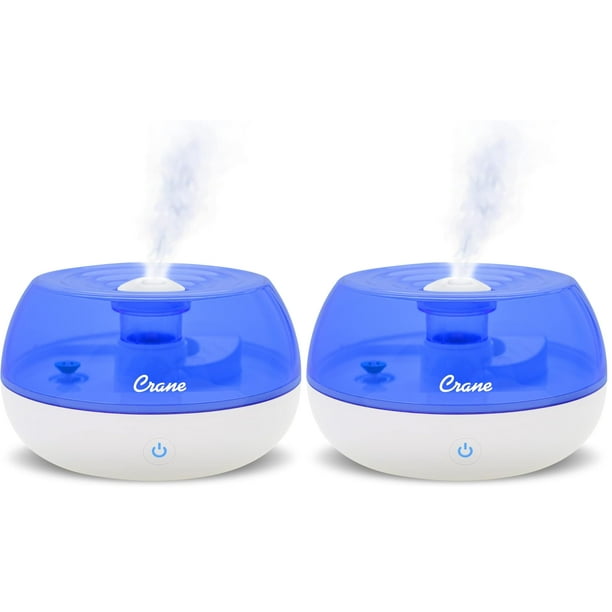 Humidificador Ultrasónico de Niebla Fría Crane 0.8L Sin Filtro Paquete de 2