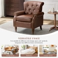 thumbnail image 2 of Tina's Home Mid-Century Accent Armchair Wingback Set of 2 with Wooden Tapered Legs & Upholstered Cushion for Home Living Room, Brown, 2 of 8