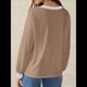 thumbnail image 5 of Blusas de Larga para Mujer, Blusas de Otoño, Camisetas Informales de Cuello en V Suaves y de Gran Tamaño, Ropa de Moda, Conjuntos Color Caramelo XL, 5 of 6