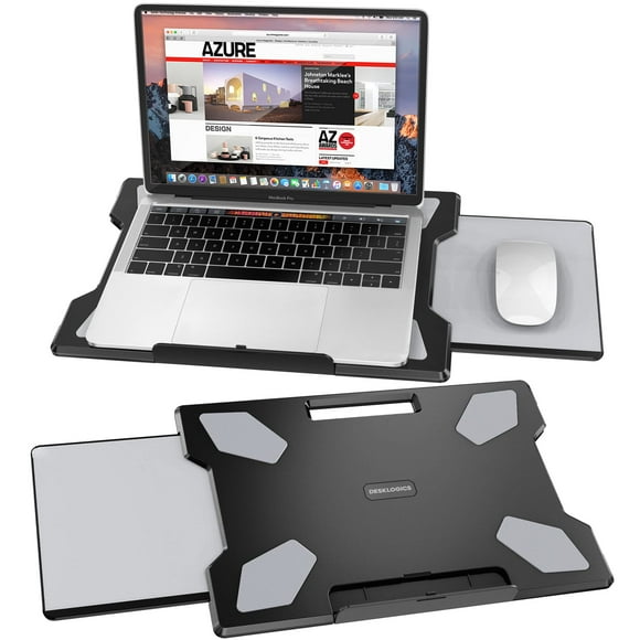 Escritorio para computadora portátil para cama DeskLogics Cama portátil Soporte de escritorio para computadora portátil para sofá Sofá Oficina en casa Escritura de viaje - Protector térmico antidesliz