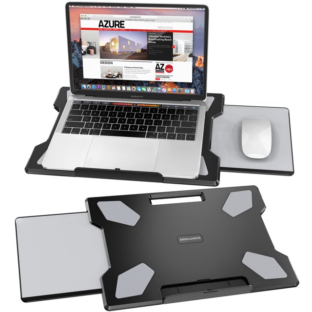 Escritorio para computadora portátil para cama DeskLogics Cama portátil Soporte de escritorio para computadora portátil para sofá Sofá Oficina en casa Escritura de viaje - Protector térmico antidesliz