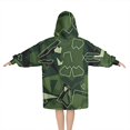thumbnail image 2 of Gray Green Camo Textured Pattern Blanket Hoodies for Kids 6-13YR Oversize Wearable Blanket Hoodies for Boys Girls Teens, 2 of 7