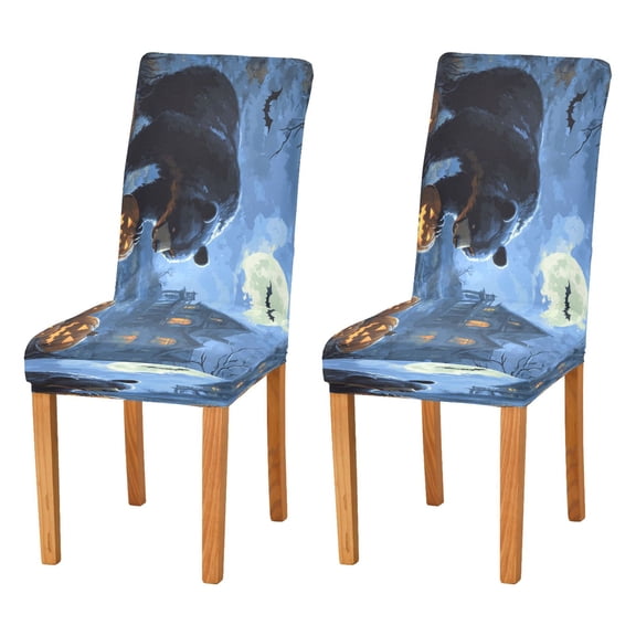 BZSMCE Chairs Slipcovers Dining Chair Covers Halloween Bear Printing Creative Pattern