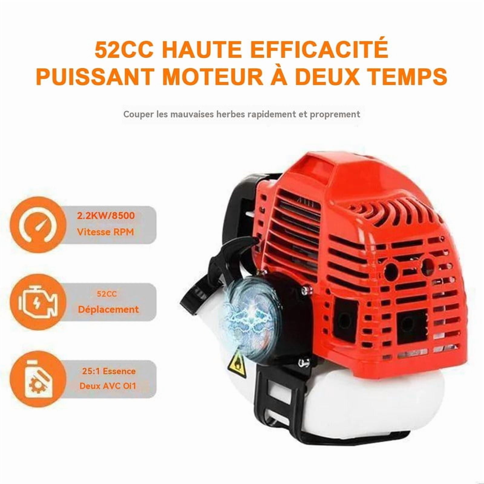 YNCE 2 in 1 Gas Weed Eater, 52CC 2-Cycle Weed Eater Gas Powe, Gas Weed Wacker, 8500rpm Strong Power & Multi Functional Gas String Trimmer Brush Cutter for Yard & Garden