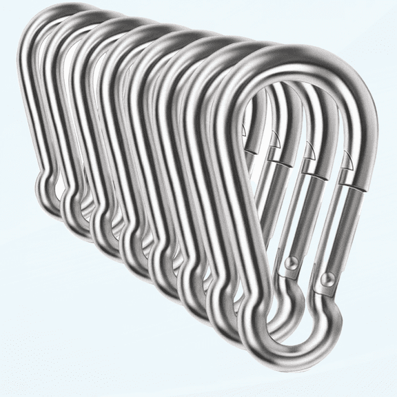 Spring Snap Hooks, 304 Stainless Steel Metal Clip Heavy Duty Rope Connector Small Snap Clamp Key Chain Link Buckle for Hammock Swing Set Outdoor Travel Camping Fishing Hiking