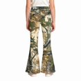 thumbnail image 5 of Grblisyd Girls Camo Pants Flare Leg Kids Camo Maple Leaf Print Pants School Uniform Slacks Preppy Clothes With Button and Pockets, 5 of 6