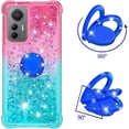 thumbnail image 2 of Clear Case for Xiaomi 12 Lite (Not Xiaomi 12) with Kickstand for Girls Women, Floating Liquid Holographic Sparkle Glitter Case Bling Gradient Quicksand Cover for Xiaomi 12 Lite JB Powder Blue, 2 of 14