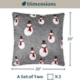 thumbnail image 6 of PAVILIA Holiday Throw Pillow Covers 20x20 Set of 2, Decorative Pillow Cases Bed Sofa Couch, Christmas Winter Accent Decor Cushion Bedroom Living Room, Velvet Square Euro Sham Covers, Snowman Gray, 6 of 9