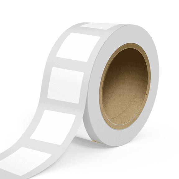 JAM Paper Standard Label Rolls, Square, 3 x 3, White Film, 125 Labels/Roll
