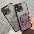thumbnail image 3 of Funda de teléfono con incrustaciones de diamantes galvanizadas en polvo Flash, Hello Kitty, para iPhone 11, 12, 13, 14, 15 Pro Max, 3 of 4