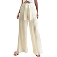 thumbnail image 3 of Sngxgn Womens Wide Leg Pants High Waisted Joggers Loose Lounge Pants(Beige,XL), 3 of 8