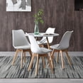 thumbnail image 2 of Comedor Alterego Redondo Blanco con 4 Sillas Acolchadas Blancas, 2 of 2