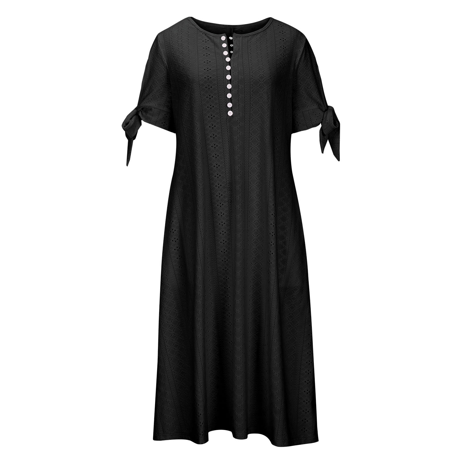 Awdenio Women's Casual Dresses, Fashion Women Summer Casual V-Neck Short Sleeve Button Long Dress