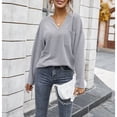 thumbnail image 4 of Jersey de invierno, blusa de mujer, blusa de mujer de manga larga, blusa de cuello en V, experiencia incomparable, 4 of 9
