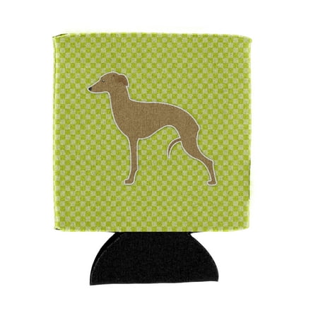 

Carolines Treasures BB3814CC Italian Greyhound Checkerboard Green Can or Bottle Hugger Can Hugger multicolor