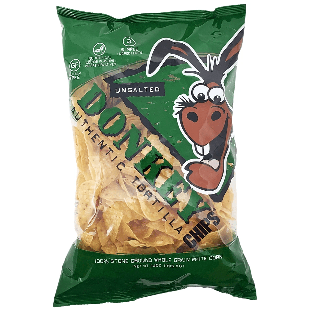 Donkey Gluten free Chip Tortilla UnSalted(14oz Salted Pack of 6
