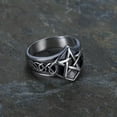 thumbnail image 3 of GKNET Mens Celtic Wiccan Pagan Pentagram Star Ring Stainless Steel Size 7-13-10-Silver, 3 of 6