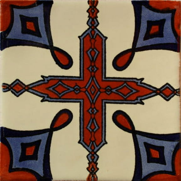 6x6 Zacapu Talavera Mexican Tile, Set of 4 pcs