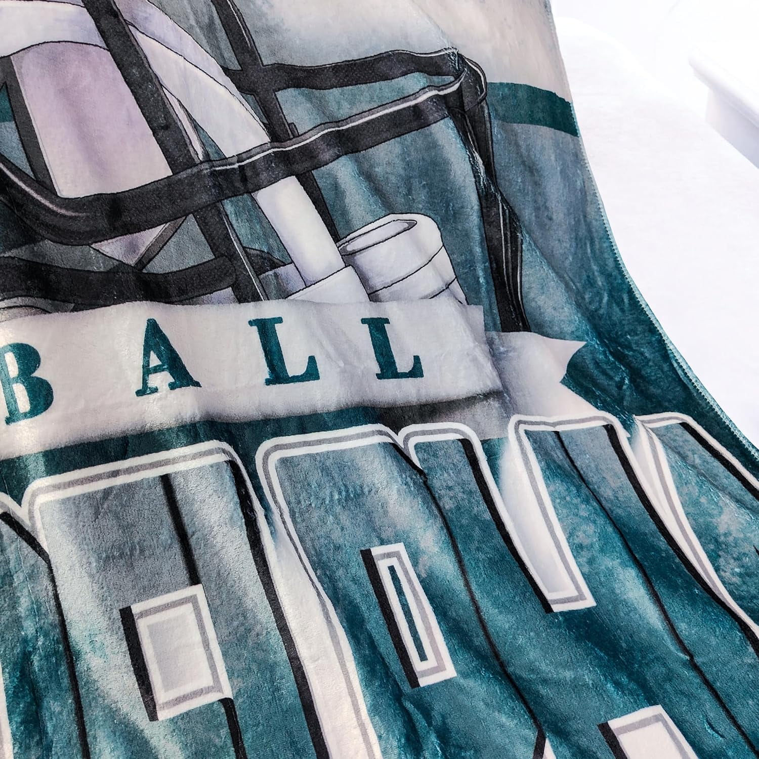 Philadelphia Football Blanket Classic Sherpa Double Layer Fabric Warm Blankets, Soft Flannel Throw Blankets for Football Fans Gifts 60" X 50"
