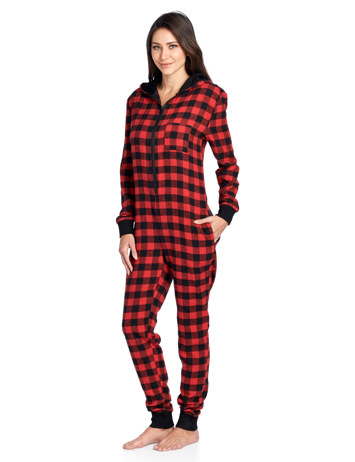 women's one piece flannel pajamas