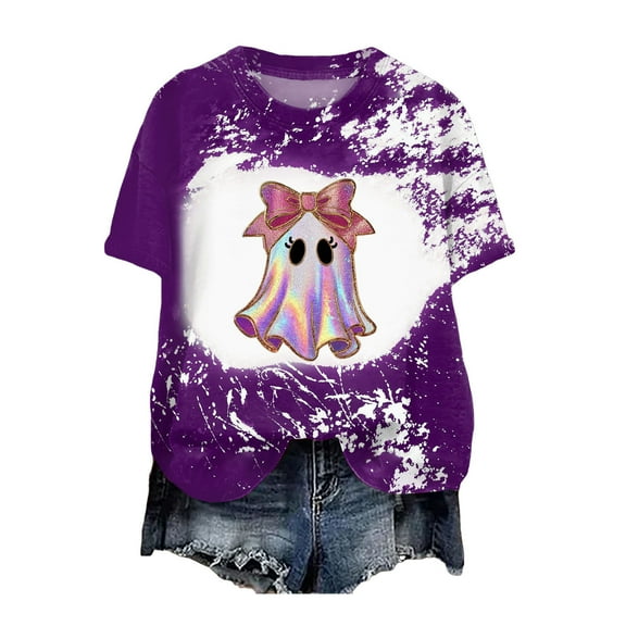 Womens Halloween Shirts Cute Ghost Shirt Fall Tshirt Fashion Lover Graphic Tees casual Short Sleeve Tops