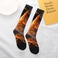 thumbnail image 6 of Bingfone Compression Socks for Women and Men Long Socks for Running Athletic Cycling Nurse-Gold Flame Pattern Wolf, 6 of 8