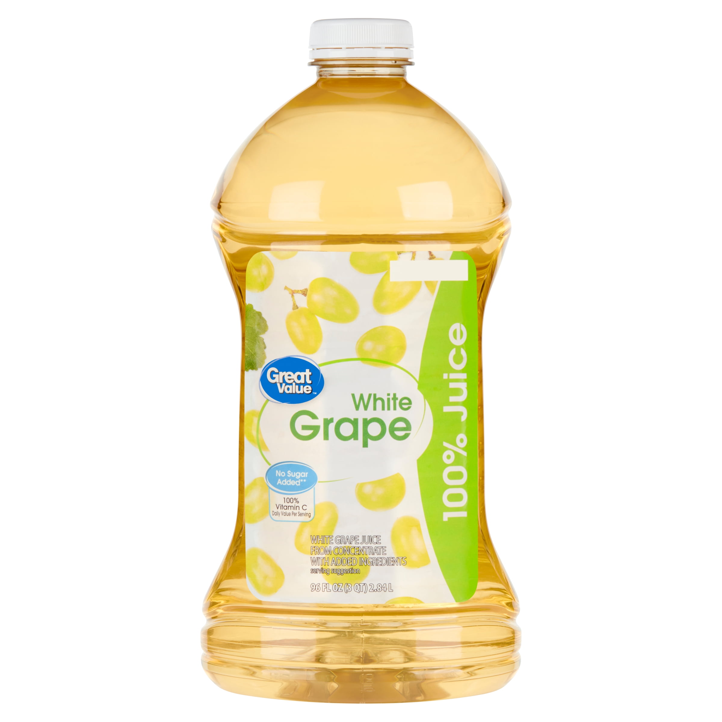 Great Value White Grape 100 Juice, 96 fl oz