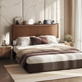 thumbnail image 2 of Patbrela Headboard Queen Size, Luxury Oil-Waxed Leather Upholstered Headboard with Adjustable Height Headboard from 42.1" to 46.1", Brown, 2 of 10