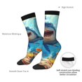 thumbnail image 4 of Vsdgher Colorful Underwater Shark Crew Socks for Men & Women, Breathable Casual Athletic Ankle Socks, 4 of 6