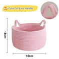 thumbnail image 2 of Basket Storage Woven Basket Organizer Decorative Pet Toy Cute Basket Cotton Rope Basket for Gifts Cat Dog Toy Bin Nursery Room Kids Toy - Pink, 2 of 6