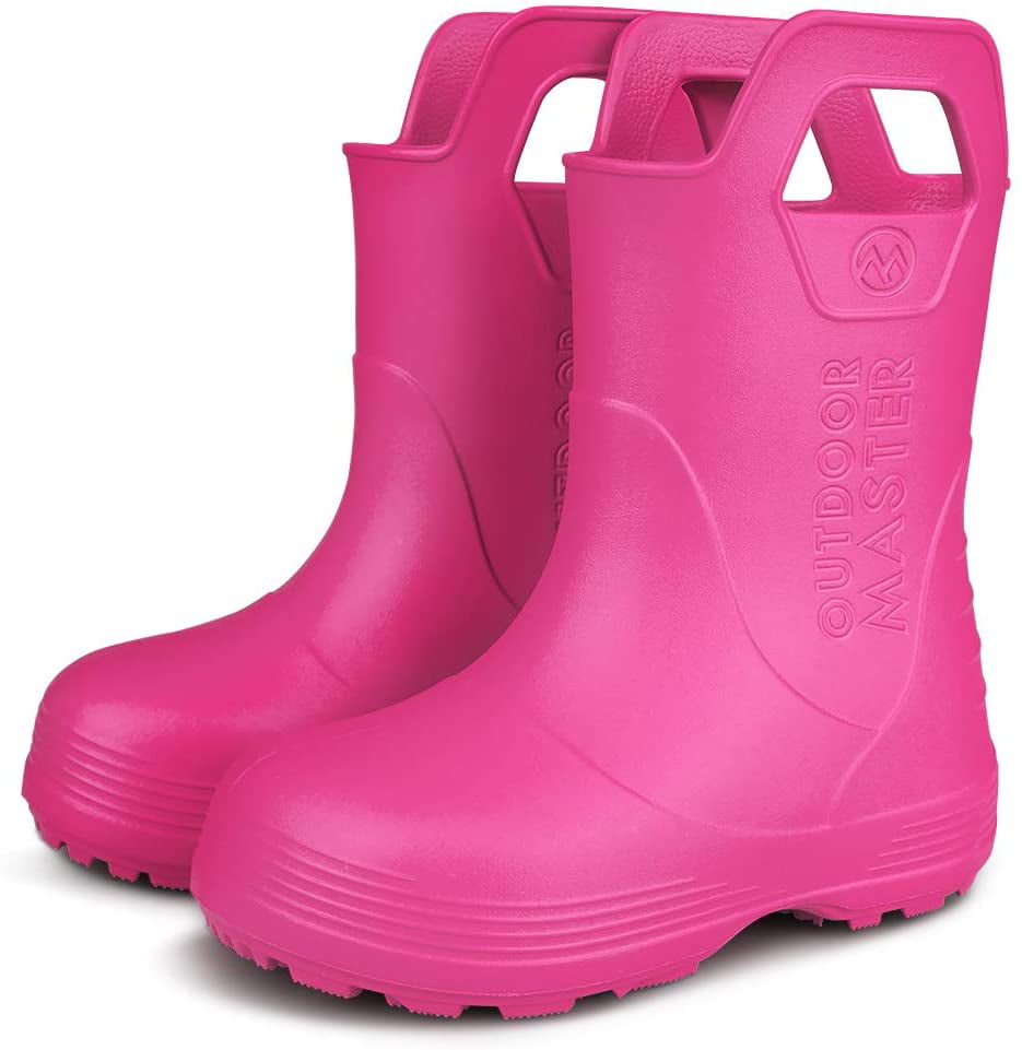 Lightweight OutdoorMaster Kids Toddler Rain Boots Easy to Clean for Boys Girls