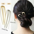 thumbnail image 2 of 6 PCS Metal Shaped Hairpins Hair Stick Fork Sticks French Hair Pin 2 Prong Updo Chignon Pins for Women Girls Buns Hair Accessories (Gold + Silver), 2 of 5