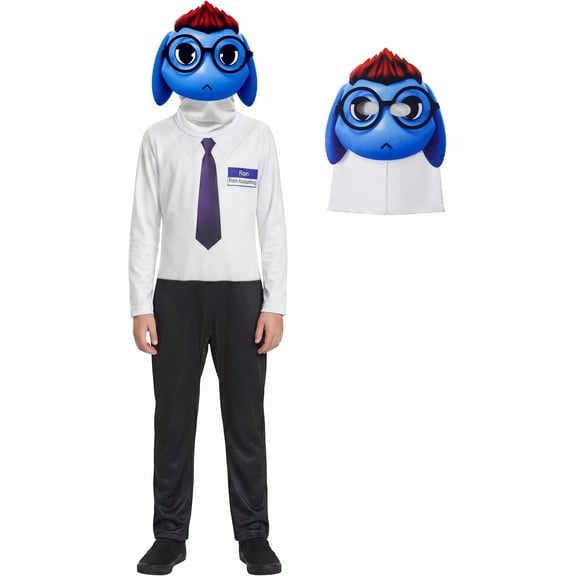 Guvpev Animal Hospital Ron Costume, Halloween Cosplay Dress Up Set, 2026 Anomaly Game Character Jumpsuit with Mask, Adults Halloween Outfit for Cosplay & Birthday Party, S-XXL