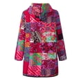 thumbnail image 2 of Chaqueta con capucha de lana para mujer Abrigo suelto con botones y bolsillos con estampado vintage Abanopi 5X-grande, 2 of 7
