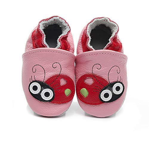 Bebila Leather Cartoon Baby Moccasins Cute Suede Soft Sole Toddler Shoes Boys Girls First Walker Non-Slip Shoes Infant for Newborns,Crawling Slippers