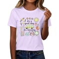 thumbnail image 3 of Endives Women's Short Sleeve T-shirt Plus Size Teacher Shirt Womens Graphic T Shirt Summer Tops Funny Print Crew Neck Casual Loose Cute T Shirts T Shirts for Women Purple XXXL, 3 of 7
