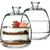Glass Dessert Cup Set Of 2, Sugar Bowl, Butter Dish With Cover, Food Container With Lid, Glass Jar, Decorative Candy Buffet, 8 ½ Oz, Lead-Free European Glass